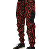 Dolce & Gabbana Black Red Cherry Print Men Sweatpants Pants