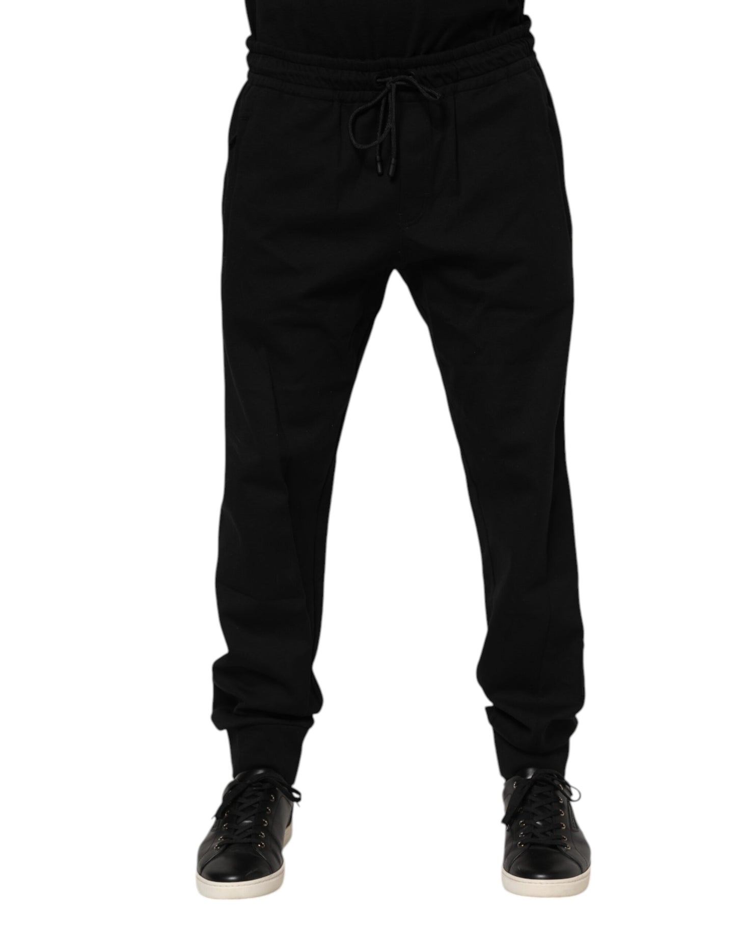 Dolce & Gabbana Black Cotton Men Jogger Sweatpants Pants
