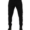 Dolce & Gabbana Black Cotton Men Jogger Sweatpants Pants