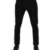 Dolce & Gabbana Black Viscose Drawstring Men Jogger Pants
