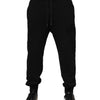 Dolce & Gabbana Black Cotton Drawstring Jogger Pants