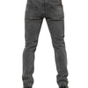Dolce & Gabbana Gray Cotton Logo Plaque Denim Jeans