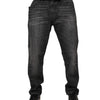Dolce & Gabbana Gray Washed Cotton Loose Denim Jeans