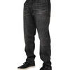 Dolce & Gabbana Gray Washed Cotton Loose Denim Jeans