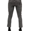 Dolce & Gabbana Gray Cotton Logo Plaque Men Denim Jeans