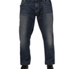 Dolce & Gabbana Blue Cotton Logo Plaque Slim Denim Jeans