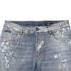 Dolce & Gabbana Blue Cotton Tattered Slim Fit Men Denim Jeans