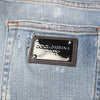 Dolce & Gabbana Blue Cotton Tattered Slim Fit Men Denim Jeans