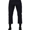 Dolce & Gabbana Dark Blue Cotton Logo Slim Fit Men Denim Jeans