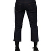 Dolce & Gabbana Dark Blue Cotton Logo Slim Fit Men Denim Jeans