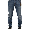Dolce & Gabbana Blue Logo Embroidery Denim Jeans