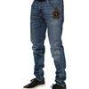 Dolce & Gabbana Blue Logo Embroidery Denim Jeans