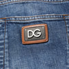 Dolce & Gabbana Blue Cotton Logo Plaque Denim Jeans