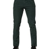 Dolce & Gabbana Green Cotton Corduroy Skinny Pants