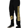 Dolce & Gabbana Black Cotton Logo Tape Men Jogger Pants