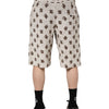 Dolce & Gabbana White Cotton DG Mania Print Men Bermuda Shorts