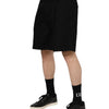 Dolce & Gabbana Black Cotton Knee Length Men Bermuda Shorts