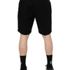 Dolce & Gabbana Black Cotton Knee Length Men Bermuda Shorts