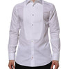 Dolce & Gabbana White Bib Cotton Poplin GOLD Formal Shirt