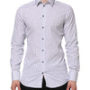 Dolce & Gabbana White Blue Striped Cotton GOLD Formal Shirt