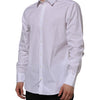 Dolce & Gabbana White Cotton GOLD Long Sleeves Formal Shirt