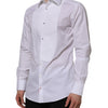 Dolce & Gabbana White Bib Cotton Popline GOLD Men Formal Shirt