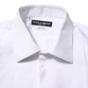 Dolce & Gabbana White Bib Cotton Popline GOLD Men Formal Shirt