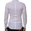 Dolce & Gabbana White Cotton GOLD Bib Poplin Formal Shirt