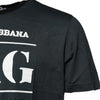 Dolce &amp; Gabbana – Schwarzes, bedrucktes Kurzarm-T-Shirt aus Baumwolle