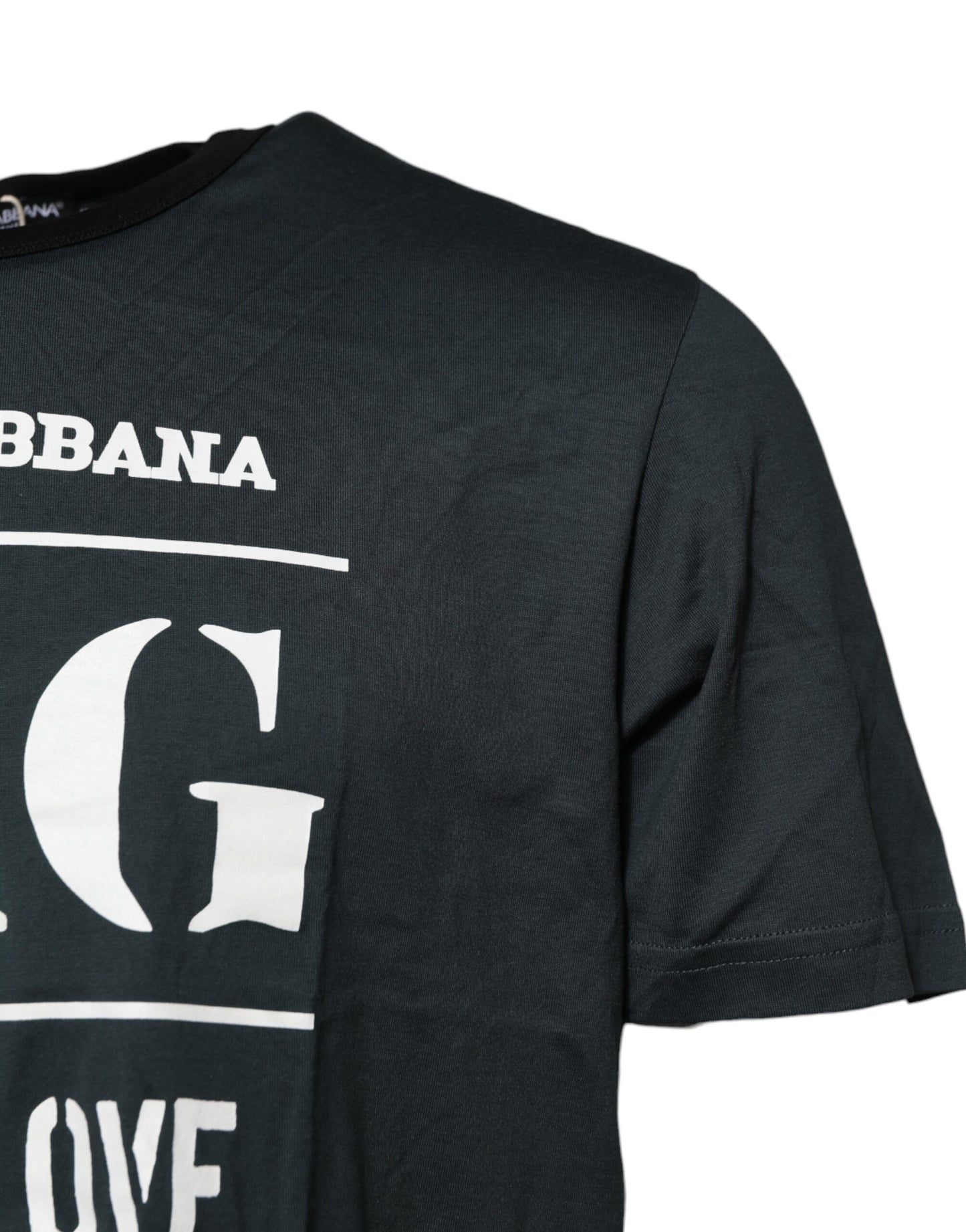 Dolce &amp; Gabbana – Schwarzes, bedrucktes Kurzarm-T-Shirt aus Baumwolle