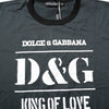 Dolce &amp; Gabbana – Schwarzes, bedrucktes Kurzarm-T-Shirt aus Baumwolle