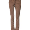 Acht Slim Fit Jeans aus Baumwolle in Braun mit niedriger Taille
