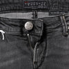 Acht Dunkelgraue Slim Fit Denim-Jeans aus Baumwolle mit niedriger Taille