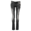 Acht Dunkelgraue Slim Fit Denim-Jeans aus Baumwolle mit niedriger Taille