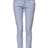 Acht Light Blue Cotton Slim Fit Denim Low Waist Denim Jeans