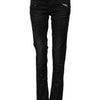 Acht Black Cotton Slim Fit Denim Low Waist Denim Jeans