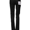 Acht Black Cotton Slim Fit Denim Low Waist Denim Jeans