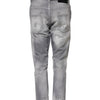Dsquared² Gray Washed Mid Waist Tapered Jeans