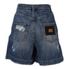 Dolce & Gabbana Blue Cotton Tattered Denim Bermuda Shorts