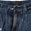 Dolce & Gabbana Blue Cotton Tattered Denim Bermuda Shorts