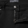 Dolce & Gabbana Black Cotton Skinny Mid Waist Denim Jeans