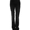 John Galliano Black Cotton Mid Waist Tapered Denim Jeans