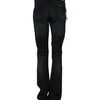 John Galliano Black Cotton Mid Waist Tapered Denim Jeans