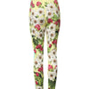 Dolce & Gabbana Yellow Silk Floral Leggings Pants