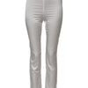 Dolce & Gabbana Ivory Silk Tapered High Waist Pants
