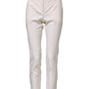 Dolce & Gabbana White Wool Tapered High Waist Pants