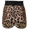 Dolce & Gabbana Brown Leopard High Waist Hot Pants Shorts