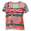 Versace Jeans Multicolor Print Short Sleeves Women Blouse Top