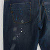 Costume National Blue Wash Paint Slim Fit Pants Jeans