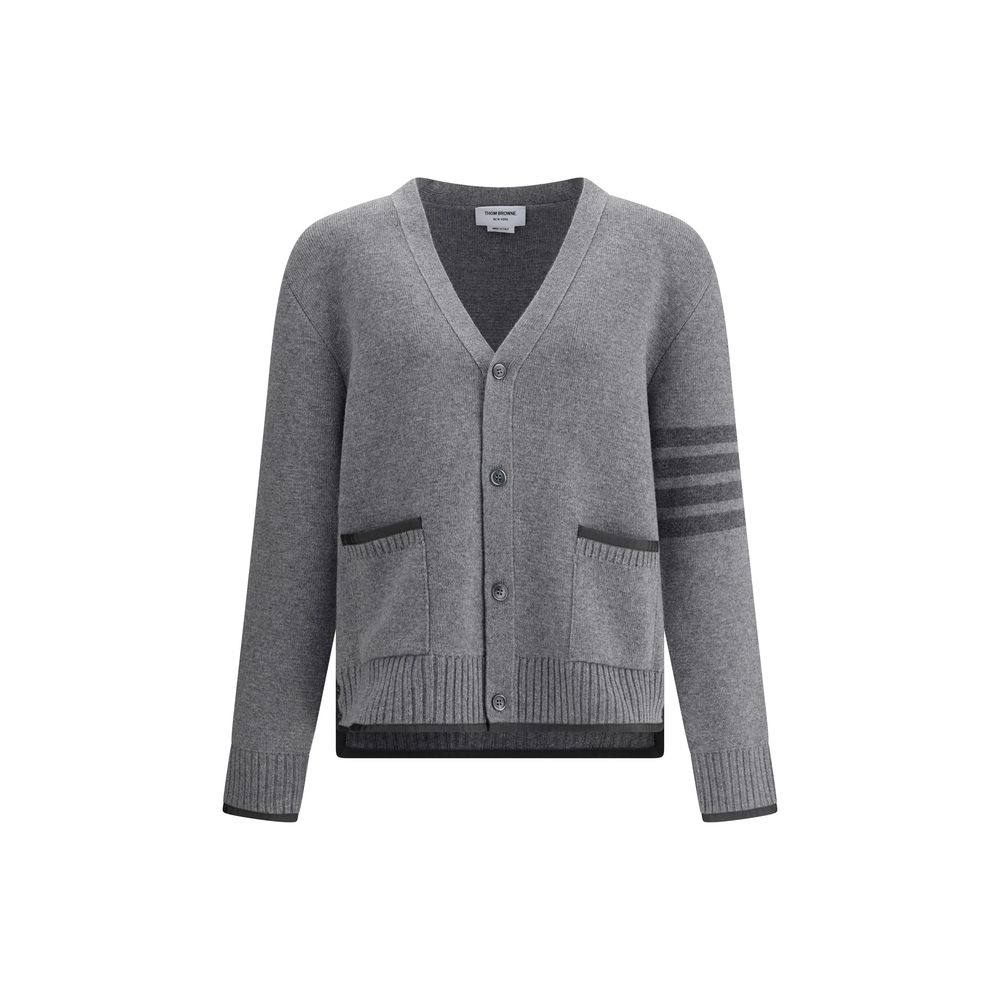 Thom Browne Strickjacke aus grauer Merinowolle
